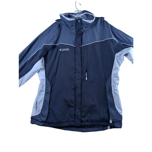 Columbia Interchange Core Ski Jacket Hooded Womens 1X Black Gray No Liner - Picture 4 of 12